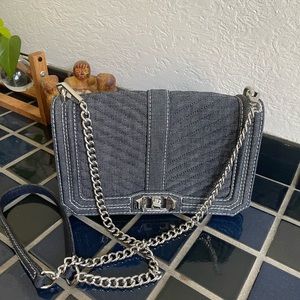 Rebecca Minkoff Denim Crossbody with silver accents